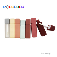 Tubes de brillant à lèvres carrés en plastique coloré de 5ml