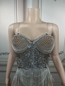 <span class=keywords><strong>Donne</strong></span> Singer 2022 estate nuovo arrivo Sexy Mini abito cristallo Night Club abito da sera - Product Image 2