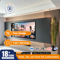 Mueble de TV Flotante Moderno y Lujoso para Sala de Estar, Mueble de Madera con Acabado Brillante Personalizado para Villa