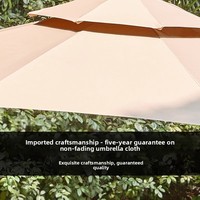 Tente et Parasol en Aluminium avec Éclairage Solaire Étanche 3000 mm de Qualité Commerciale pour Jardins de Villas et Terrasses de Style Romain