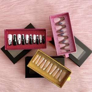 Bon <span class=keywords><strong>Prix</strong></span> Vente Chaude <span class=keywords><strong>Faux</strong></span> Ongles boîte d'emballage <span class=keywords><strong>gel</strong></span> Ongles presse sur 24 pcs ongles conseils avec de la colle pour les filles - Product Image 2