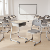 Livraison rapide, mobilier de salle de classe universitaire, table d'étude pour adultes, bureau et chaise réglables pour un seul étudiant, pour l'école