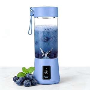 Mixeur portable robuste de 400 ml avec hachoir, faible bruit, rechargeable USB, presse-agrumes pour carottes et fruits, idéal pour la maison, les voyages, la voiture et le camping-car - Product Image 1