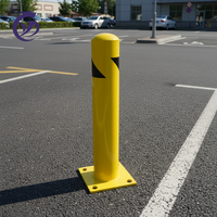 Poteau de signalisation routière en acier, poteau de sécurité, poteau de stationnement, poteau de protection en métal jaune, poteau de signalisation manuel à montage en surface