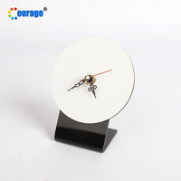 Horloge personnalisée de forme ronde avec sublimation d'image, cadre en bois MDF, MDF-ZB13