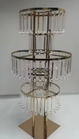 Support de fleurs rond en métal doré de 100 cm de haut pour centre de table de fête ou de mariage, décoration de table - Vente en gros