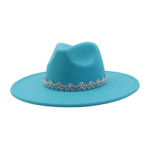 OEM di cristallo di lusso strass <span class=keywords><strong>cappelli</strong></span> in feltro Fedora occidentali che vendono caldo donne che indossano quotidianamente gioielli <span class=keywords><strong>cappelli</strong></span> a cilindro Sombrero - Product Image 6