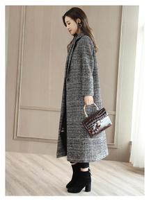 Ventes en gros Nouvelle arrivée Mode Printemps Automne Manteau long à manches longues à revers pour femmes Style décontracté en <span class=keywords><strong>laine</strong></span> longue - Product Image 6