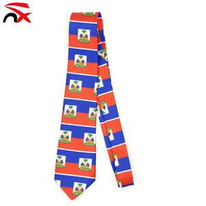 Cravates à motif <span class=keywords><strong>drapeau</strong></span> haïtien <span class=keywords><strong>de</strong></span> haute qualité, décontractées et tendance, en gros, avec logo personnalisé pour hommes, collection 2025 Nuoxin - Product Image 6