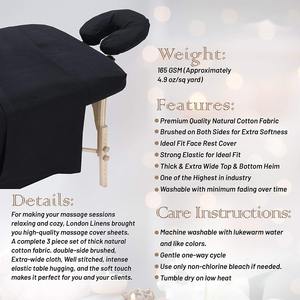 अनुकूलित थोक हेल्थकेयर 3 टुकड़ा पाली कपास चिकित्सा स्पा मालिश बिस्तर टेबल चादरें कवर सेट - Product Image 6