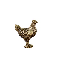 Statue de Coq en Laiton - Figurine de Coq Rugissant en Cuivre, Statue du Zodiaque Chinois Traditionnel et Animal de Compagnie pour le Thé, Idéale pour la Décoration Intérieure