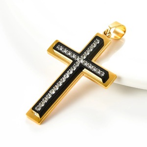 Stainless Steel Zircon <b>Cross</b> <b>Pendant</b> Necklace For <b>Men</b> Women Dainty Rhinestones Christian Jesus Prayer Amulet Charms Jewelry Gift - Product Image 4