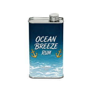 Récipient en métal carré en acier inoxydable <span class=keywords><strong>de</strong></span> 1000ml avec couvercle à visser pour alcool, vin, gin, spiritueux, <span class=keywords><strong>rhum</strong></span>, impression personnalisée RunLin - Product Image 1