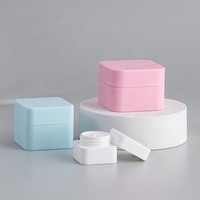 Pot vide en plastique pour soins de la peau, 5g, 15g, 20g, 30g, 50g, rond givré, blanc mat, noir, double paroi, mignon, pot cosmétique, couleurs