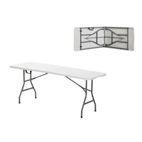 Table pliante rectangulaire en plastique blanc - Design moderne léger pour hôtels, hôpitaux, entrées de villas - Vente directe d'usine