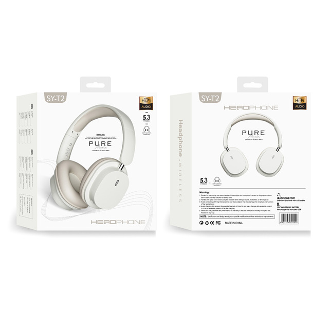 Custom Brand Wireless Over-Ear Headphones Foldable & Noise Cancelling with Super Bass for Travel & Mobile Phone Use Made Leather