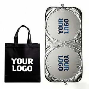 Pare-soleil pliable personnalisé avec logo pour pare-brise de voiture, idéal pour les concessionnaires automobiles, cadeau promotionnel, protection solaire pour vitres de voiture, visière anti-UV. - Product Image 1