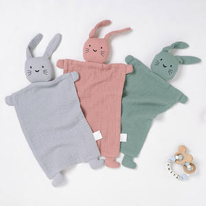 Couette lapin personnalisé coton mouchoir pour bébé poupée endormie couette sécurité bébé couvertures pour nouveau-nés - Product Image 1