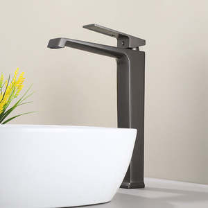 Grifo Mezclador para Lavabo, Latón, Monomando, Agua Fría y Caliente, Caño Alto, Montaje en Cubierta, Núcleo <span class=keywords><strong>de</strong></span> Válvula <span class=keywords><strong>de</strong></span> Cerámica para Lavabo <span class=keywords><strong>de</strong></span> Encimera - Product Image 1