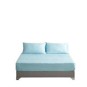 Qin Yue Home Textiles Bamboo Fiber <b>Bedding</b> <b>Set</b> 4 Piece Solid Blue Breathable Duvet Cover Sheet <b>Set</b> For 2.0m Bed - Product Image 4