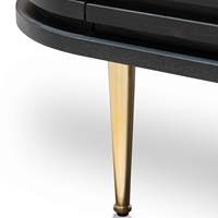 Buffet moderne de luxe en bois massif, finition noire, meuble multifonctionnel pour salon