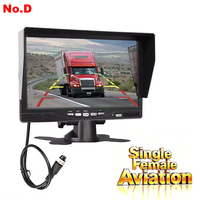 Monitor de Coche de 7 Pulgadas con 2 Entradas de Video, TFT HD Digital para Cámara de Visión Trasera, Estacionamiento y Reversa