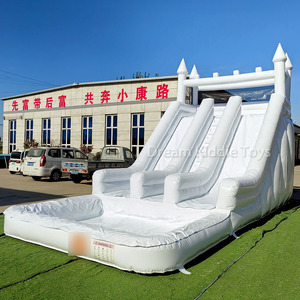 Tất cả các màu trắng lâu đài Inflatable trượt nước với leo trượt lâu đài bouncy vật liệu PVC - Product Image 3