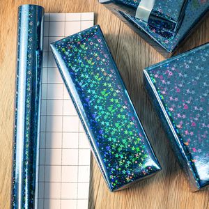 Rollo de Papel de Regalo Holográfico Azul Merture, 46.5 Pies Cuadrados, de una Sola Cara, Ecológico, para Cumpleaños, Baby Shower, Navidad - Product Image 6