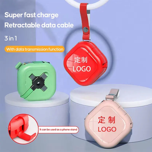Neues Design <span class=keywords><strong>3</strong></span> in 1 5A Schnell ladegerät Datenkabel Geschenk Creative Multi Retract able With Bracket Design Tragbares USB-Kabel Typ C. - Product Image 6