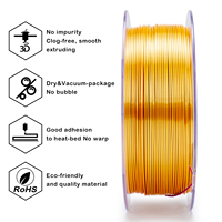 Filament ZIRO 3D PLA pour imprimante 3D, dégradé triple couleur, effet métallique, 1,75 mm, soie, matériau d'impression 3D, matières premières plastiques