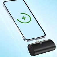 Mini Llavero Personalizado con Batería Portátil de Li-Polímero de 5000mAh, Carga Rápida de 10W, Diseño Ultra Delgado, Cable Tipo-C, Pantalla LED
