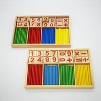Jouet éducatif pour enfants pour apprendre les mathématiques, logo personnalisé gratuit, bâtonnets de comptage avec boîte en bois, bâtonnets de comptage en bois pour enfants