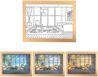 Peinture murale à LED avec 3 modes d'éclairage Cadre photo alimenté par USB pour la maison, la chambre à coucher, le bureau Cadeau Veilleuse