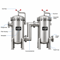 Boîtier de filtre à double sac parallèle en acier inoxydable SS304 SS316L avec vannes d'isolement pour la filtration de l'eau, des boissons et des liquides chimiques