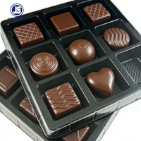 Plateau en blister transparent personnalisé en PET pour pralines, bonbons, biscuits, truffes et chocolats - Vente en gros