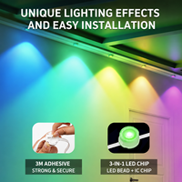 Luces LED para Aleros de Techo, 40 LED/20 m, DC24V, Control Inteligente por Aplicación, PC+Silicona, IP67, Impermeables, para Decoración de Fiestas, Hogar y Días Festivos