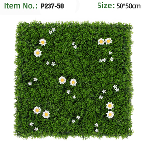 Panneau de haie artificielle en plastique, type feuille verte, plante, mousse, herbe, buis, fleur, pour intérieur et extérieur, comme toile de fond, pour aménagement paysager et terrasses - Product Image 4