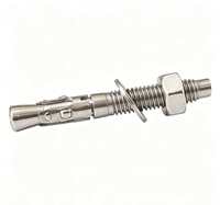 Ancre à coin en acier inoxydable 304 DIN529 A2-70 M6-M20, boulon d'expansion robuste pour béton avec écrou et rondelle