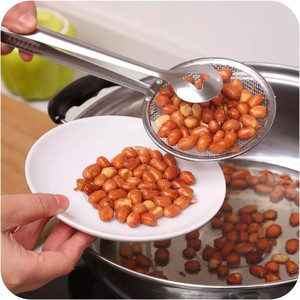 Pinces de <span class=keywords><strong>cuisine</strong></span> <span class=keywords><strong>en</strong></span> acier inoxydable Pinces de service <span class=keywords><strong>en</strong></span> métal avec passoire à mailles - Product Image 4