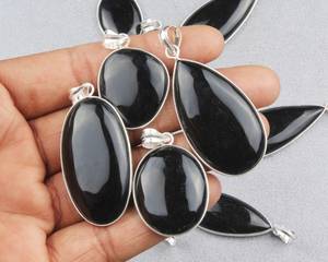 Handmade Silver Plated <b>Necklace</b> Natural Black <b>Onyx</b> Gemstone Pendant Boho Hippie Style Jewelry for Women Gold Plating Optional - Product Image 1
