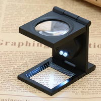 10X Magnifying Optical Magnifying Glass Zinc Alloy Optical Metal Desk Foldable Glass Lens
