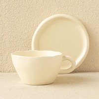 Ensemble tasse et soucoupe en céramique écologique de style nordique pour le thé de l'après-midi, tasse à café à texture crémeuse