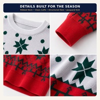 Pull de Noël pour homme, col rond, tricot jacquard, mélange de viscose, pull de fête moche, vente en gros OEM