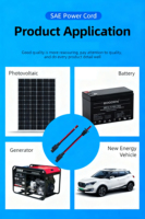 Câble d'alimentation avec connecteur SAE résistant aux intempéries, connecteur SAE 2 broches, câble de panneau solaire à connexion rapide SAE, assemblage de fils