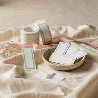 Rouleau d'étiquettes de prix à bordure pastel pour rayonnages de boutique et marquage de petits articles