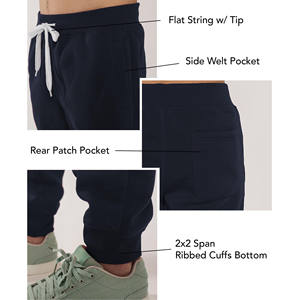 400gsm ผ้าฝ้าย100% สำหรับผู้ชายกางเกงวิ่งทรงหลวมผ้าคอตตอนพิมพ์ลายโลโก้ตามสั่ง - Product Image 4