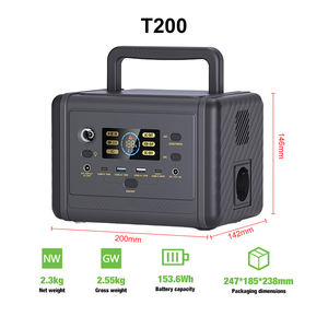 Station d'alimentation portable mini 200W 153.6Wh pour le camping en plein air, la maison, générateur solaire de secours, batterie LiFePo4, panneaux solaires, système solaire - Product Image 6