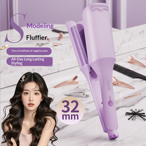 <span class=keywords><strong>Fer</strong></span> à <span class=keywords><strong>friser</strong></span> professionnel 32 mm en forme de U profond 2026. Un outil polyvalent conçu pour créer une large gamme de vagues et de <span class=keywords><strong>boucles</strong></span> avec facilité. - Product Image 1