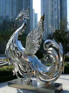 Modern Large Custom Stainless Steel <b>Outdoor</b> <b>Garden</b> Sculpture Metal Statue for <b>Outdoor</b> Decoration in Public Spaces - Product Image 4