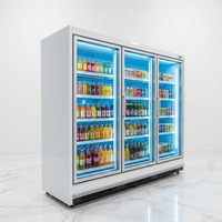 Congélateur vertical à 3 portes pour l'affichage et le stockage de légumes, fruits et boissons, armoire réfrigérée, réfrigérateur commercial